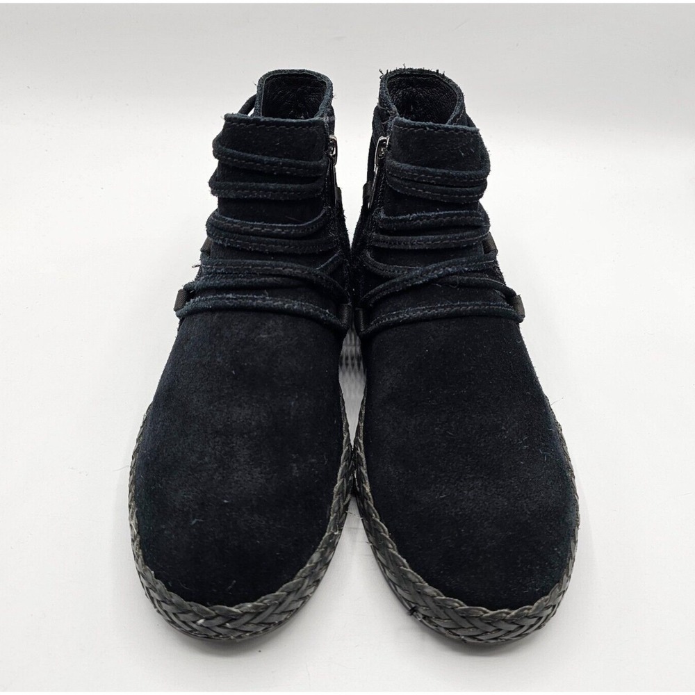 UGG Rianne Boots Women 5 Black Suede Ankle Booties Zipper Wrap Boho Southwestern - Picture 3 of 15